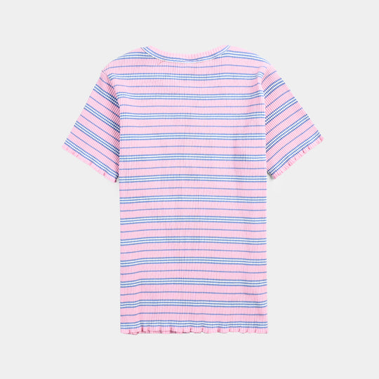 Girls Yard Dyed T-Shirt H/S BEACH VIBE-Pink