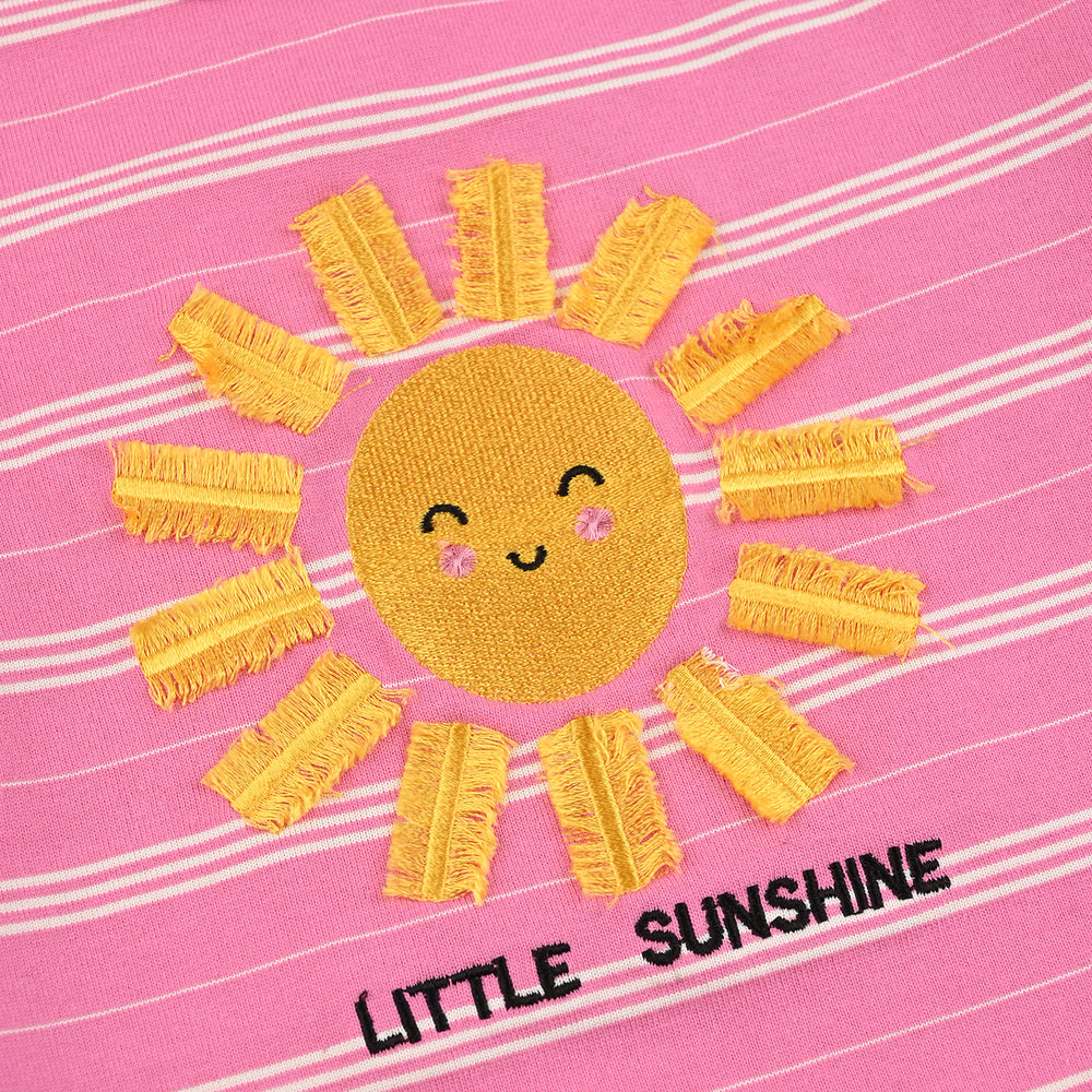 Infant Girls Yarn Dyed T-Shirt LITTLE SUNSHINE-Hot Pink