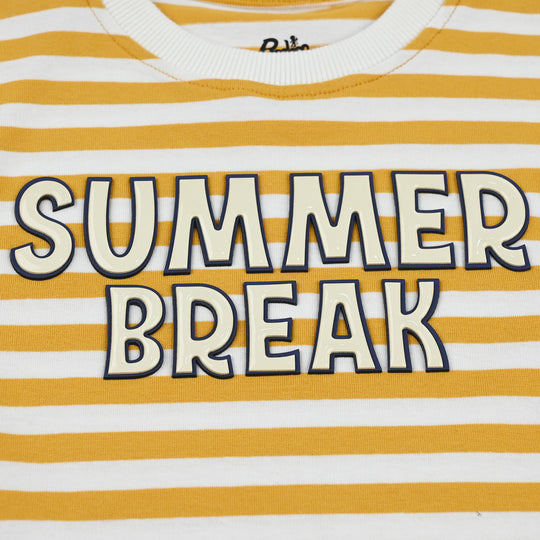 Boys Yarn Dyed T-Shirt H/S SUMMER BREAK-Lemon