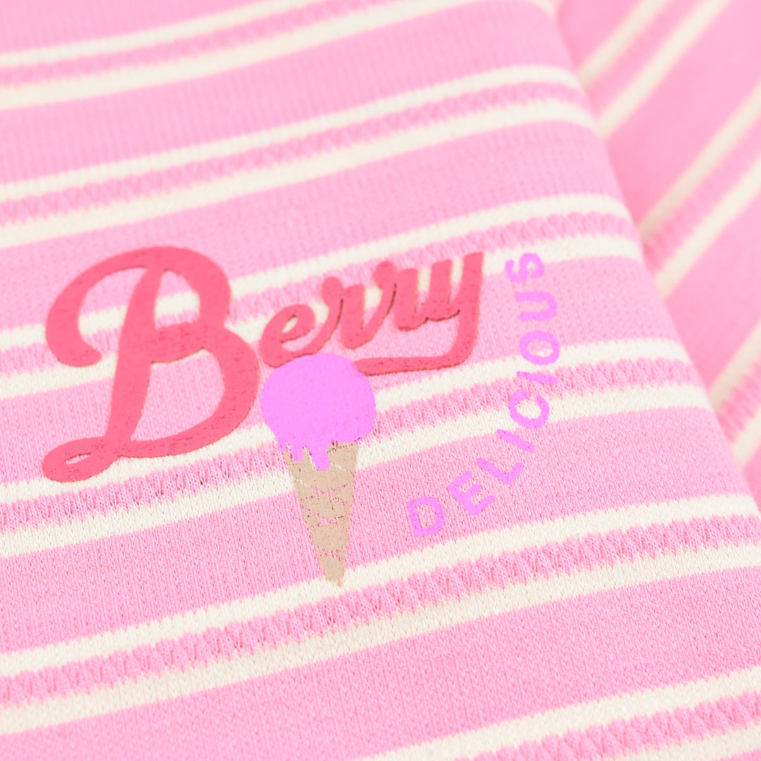 Girls Jacquard T-Shirt H/S BERRY DELICIOUS-Pink