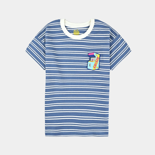 Boys Jacquard T-Shirt H/S ARCADE-Blue