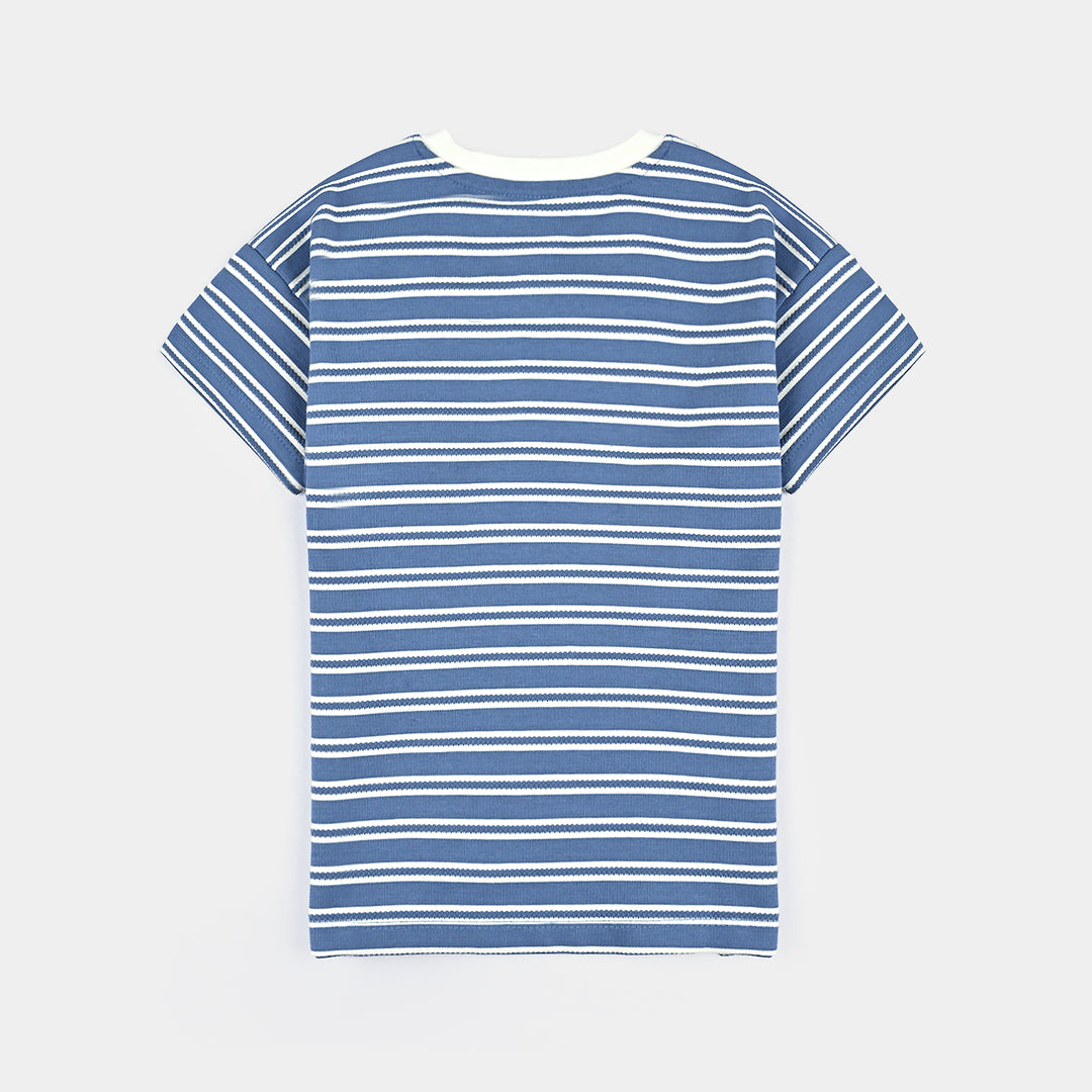 Boys Jacquard T-Shirt H/S ARCADE-Blue