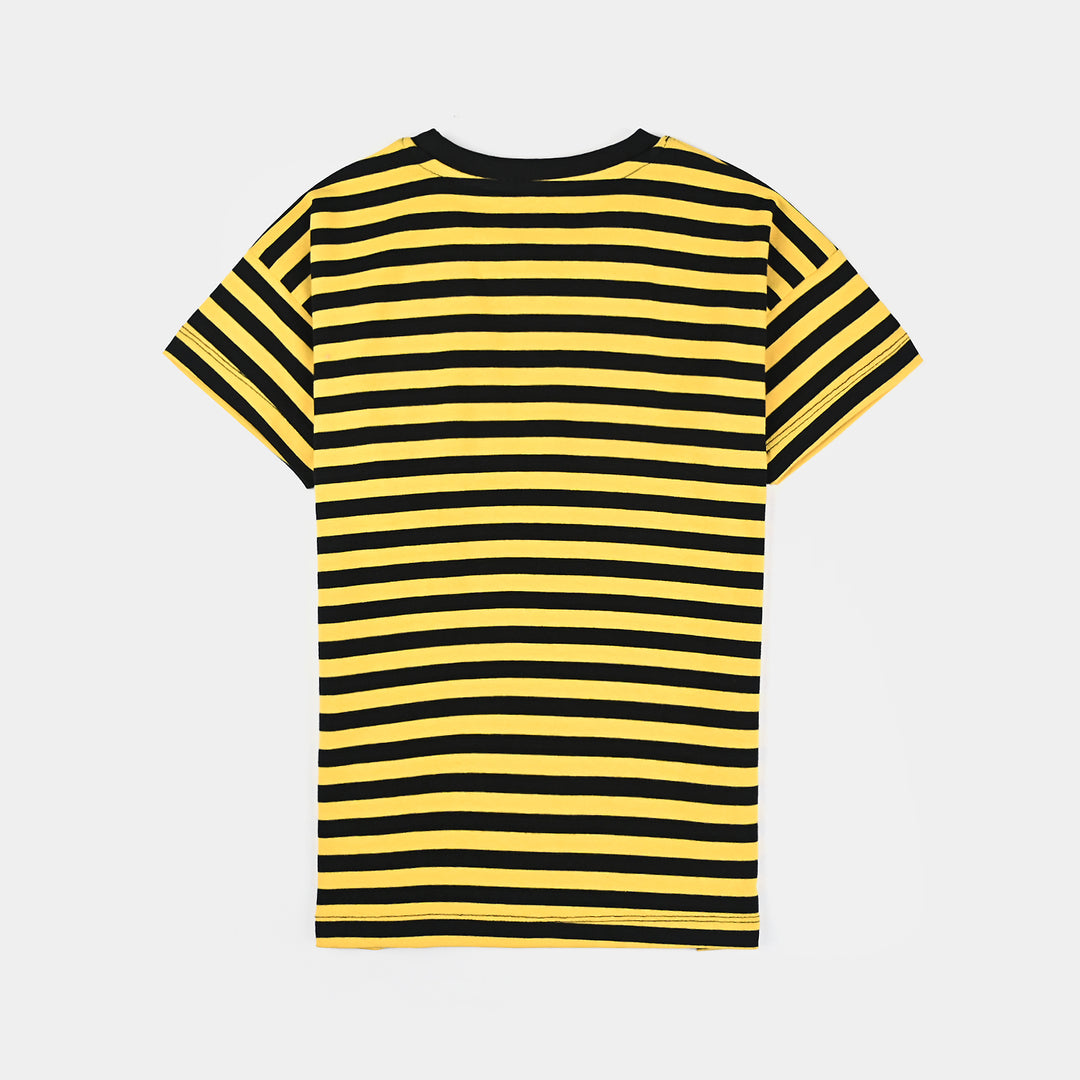 Boys Yarn Dyed T-Shirt H/S-Yellow