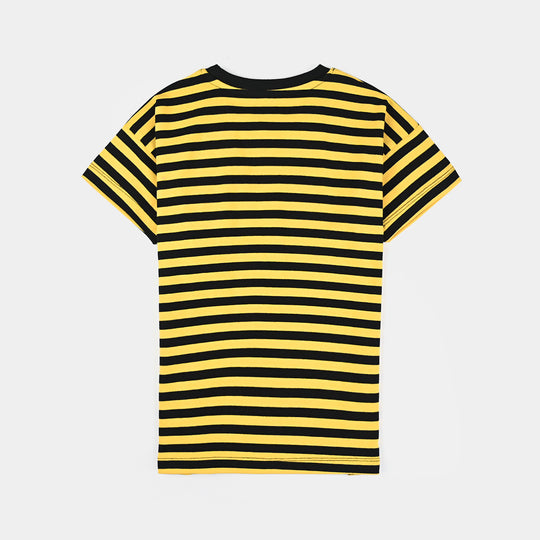 Boys Yarn Dyed T-Shirt H/S-Yellow