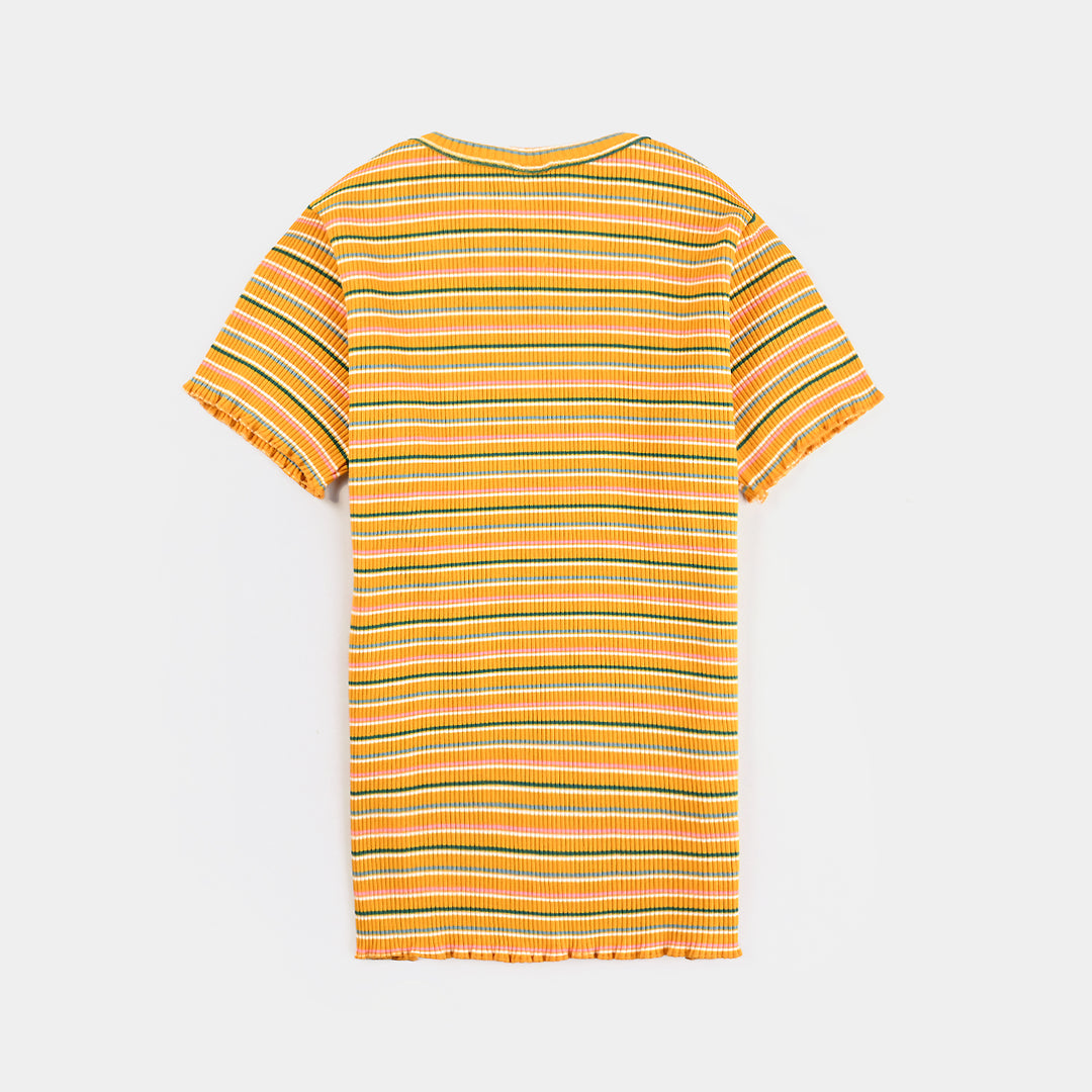 Girls Yard Dyed Rib T-Shirt H/S-Lit Yellow