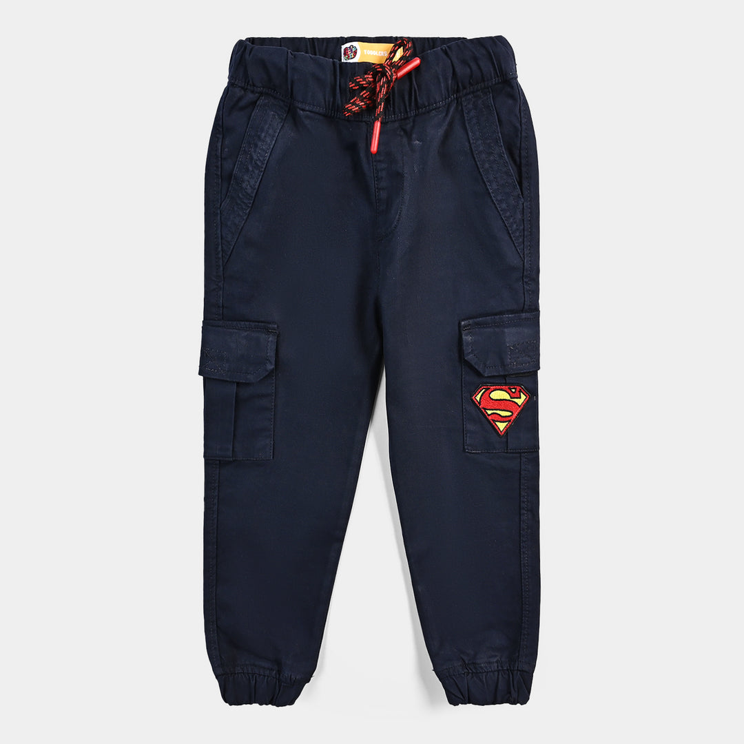 Boys Cotton Twill Pant-Navy Blue