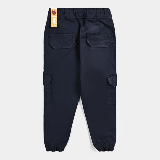 Boys Cotton Twill Pant-Navy Blue