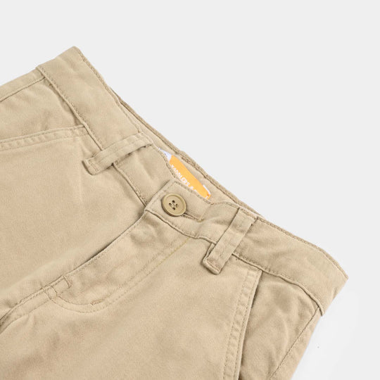 Boys Cotton Twill Short Chase Your Dreams- Beige