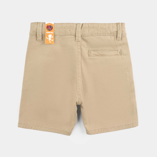 Boys Cotton Twill Short Chase Your Dreams- Beige