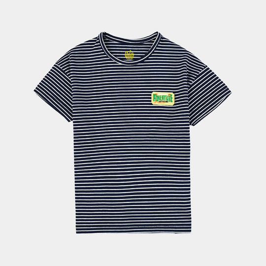 Boys Yarn Dyed T-Shirt H/S MINE CRAFT-NAVY