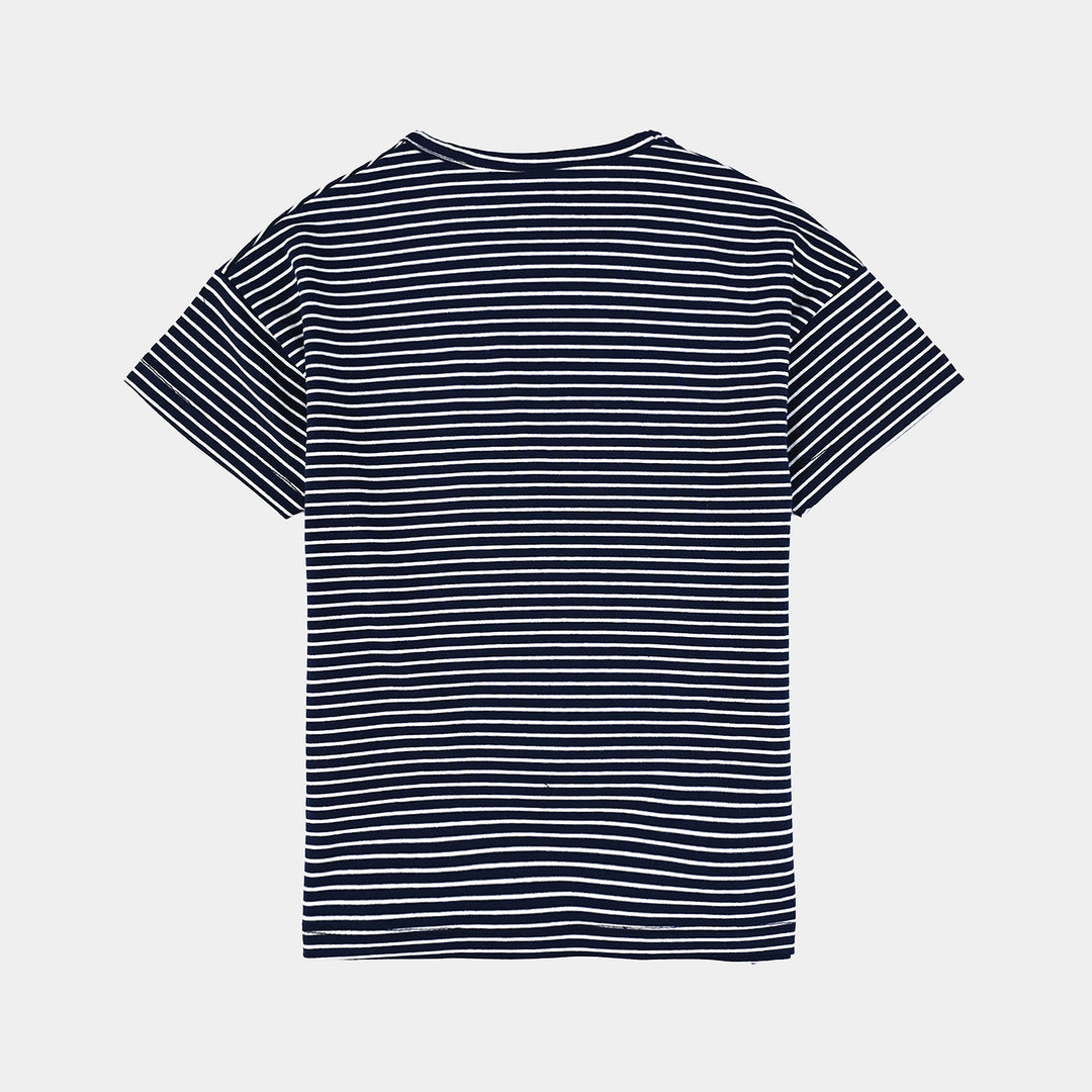 Boys Yarn Dyed T-Shirt H/S MINE CRAFT-NAVY