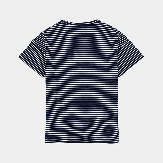 Boys Yarn Dyed T-Shirt H/S MINE CRAFT-NAVY