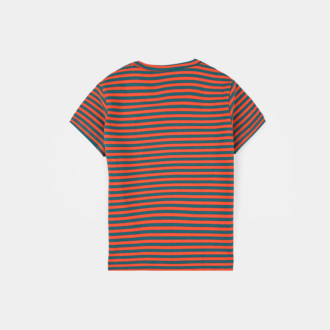 Infant Boys Yarn Dyed T-Shirt JOIN THE CREW-Multi