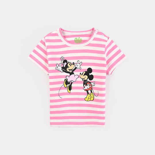 Infant Girls Yarn Dyed T-Shirt-Pink