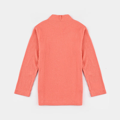 Infant Unisex Turtle Neck T-Shirt-Peach