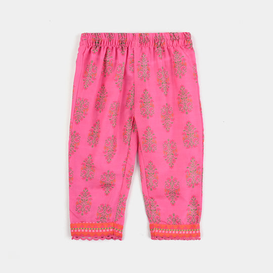 Girls Poly Cambric Printed 2 Pcs Bliss-Pink