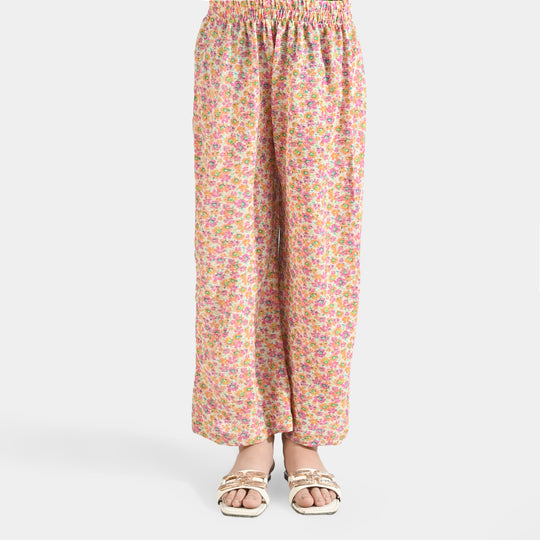 Girls Chiffon Culotte Floral-Multi