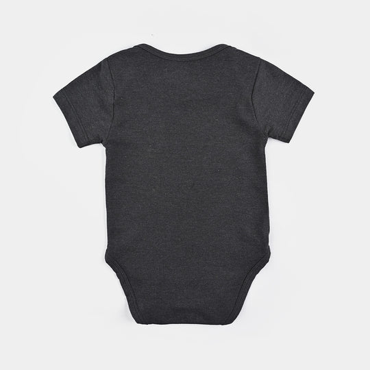 Infant (Unisex) Cotton Interlock Basic Romper Khala Love-CHARCOAL