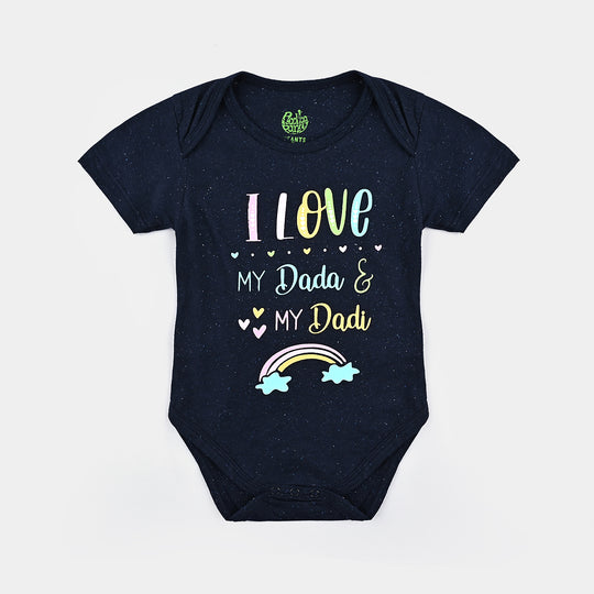 Infant (Unisex) Cotton Interlock Basic Romper  Dada Dadi-NAVY