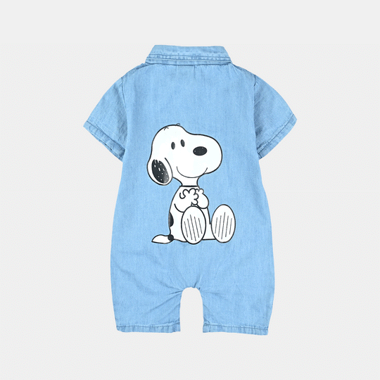 Infant Boys Tencel Denim (Light Denim) Romper-Blue