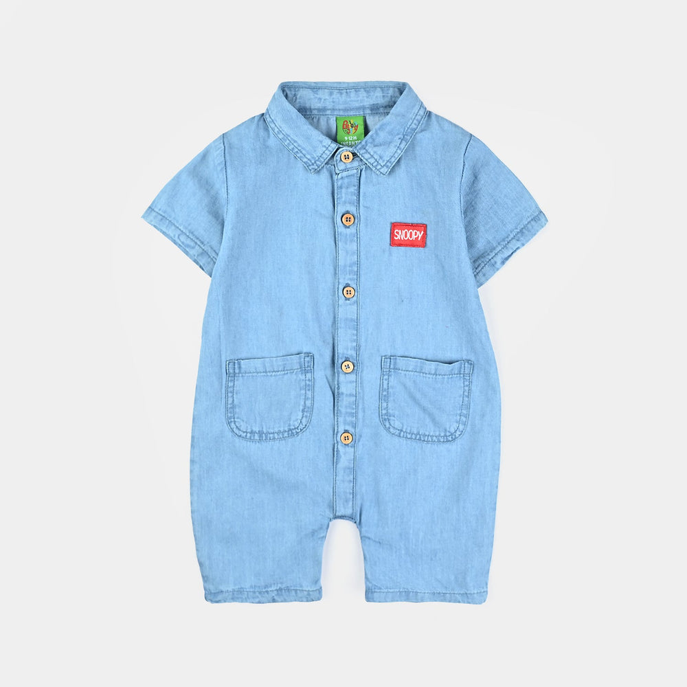 Infant Boys Tencel Denim (Light Denim) Romper-Blue