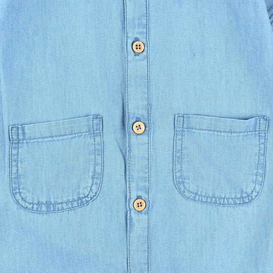 Infant Boys Tencel Denim (Light Denim) Romper-Blue