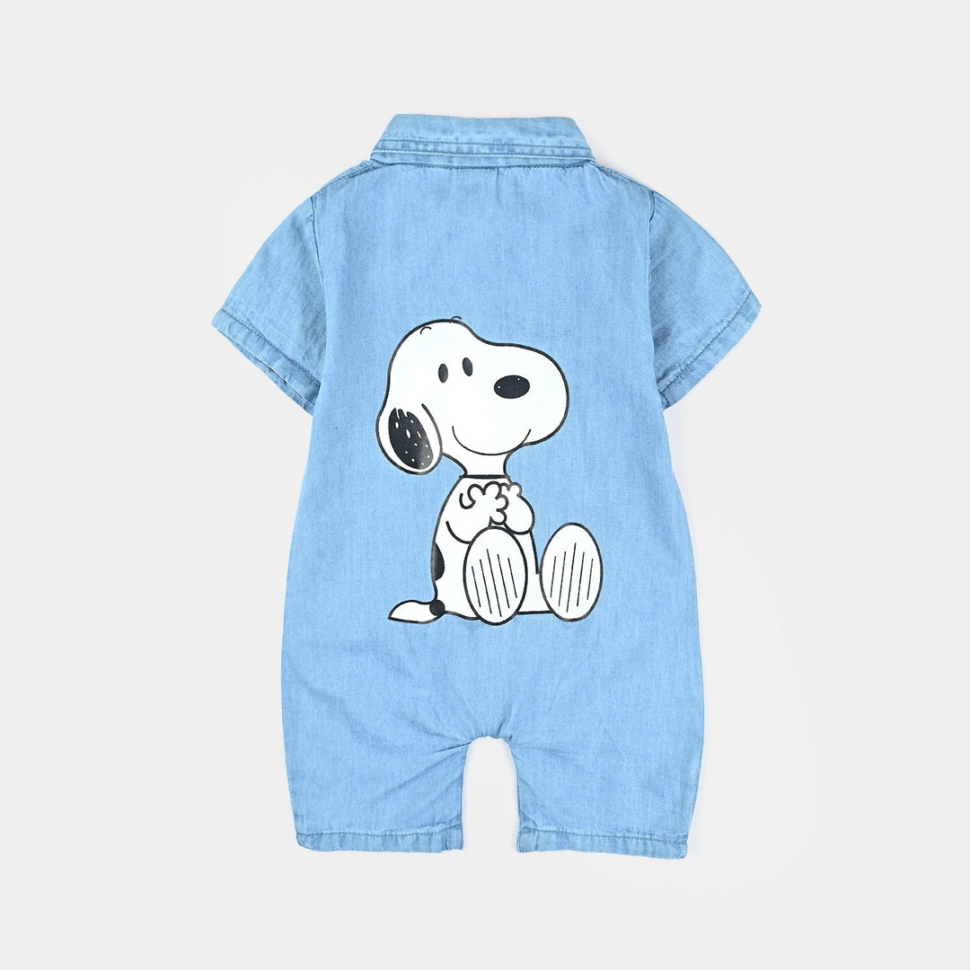 Infant Boys Tencel Denim (Light Denim) Romper-Blue