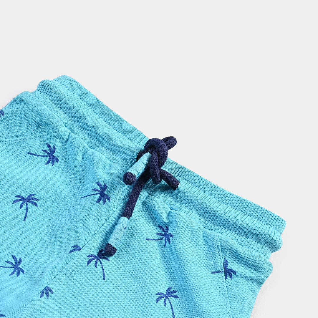 Infant Boys Cotton Terry Short Palm Tree