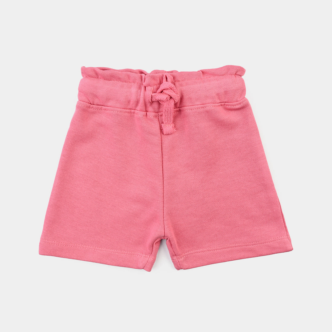 Infant Girls Cotton Terry Short BASIC Short-Hot Pink