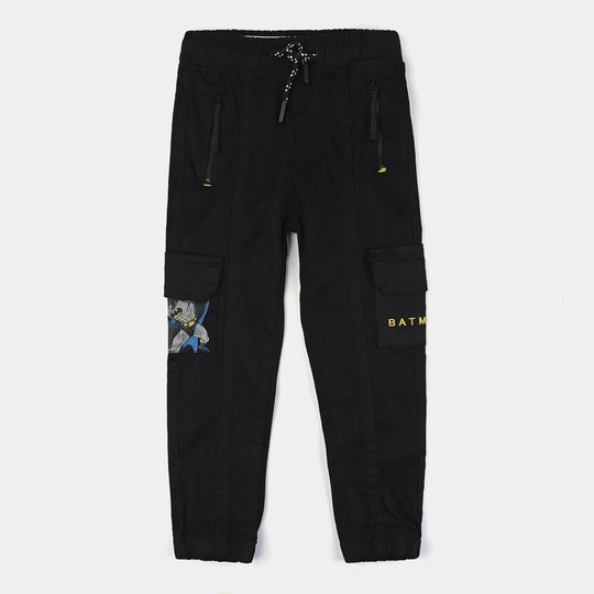 Boys Twill Character Cargo Pant -BLACK