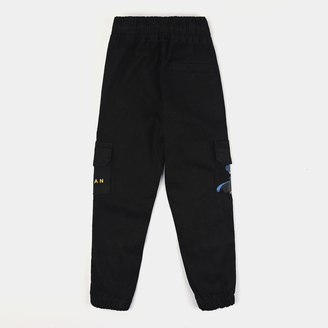 Boys Twill Character Cargo Pant -BLACK