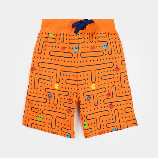 Boys Cotton Terry BASIC SHORT Pac Man-Blz.Orange