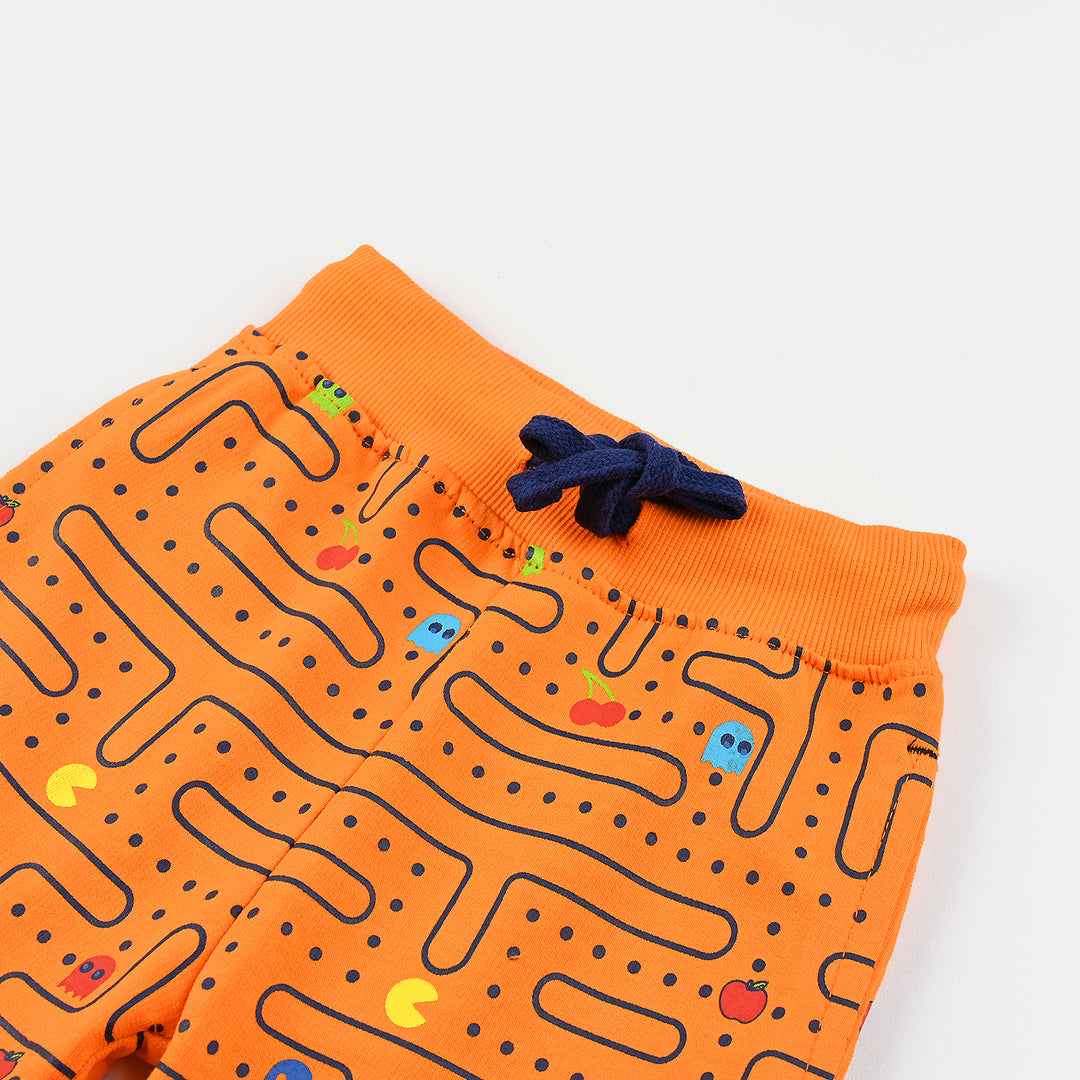 Boys Cotton Terry BASIC SHORT Pac Man-Blz.Orange