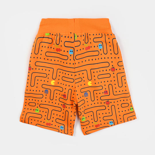 Boys Cotton Terry BASIC SHORT Pac Man-Blz.Orange