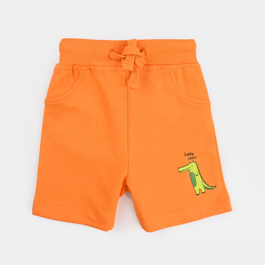 Infant Boys Cotton Terry Short Happy Croco-Orange