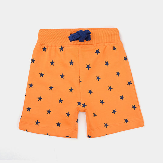 Infant Boys Cotton Terry Short Star-Orange