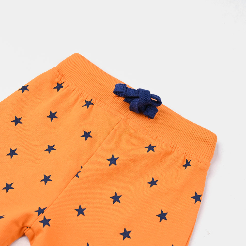 Infant Boys Cotton Terry Short Star-Orange