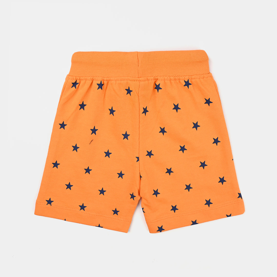 Infant Boys Cotton Terry Short Star-Orange