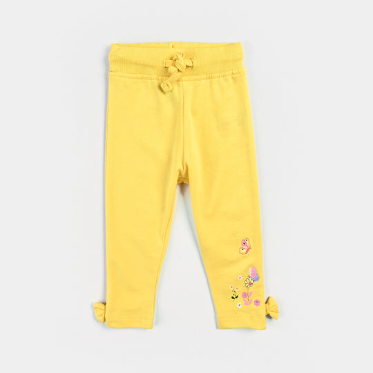 Infant Girls Cotton Terry Sleeping Pyjama Flower-Lemon Drop