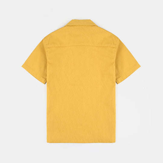 Boys Yarn Dyed Casual Shirt H/S (Game Boys)-Yellow