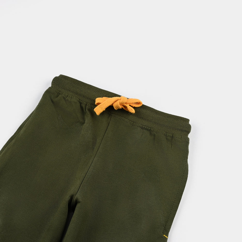 Boys Cotton Terry Pyjama BASIC-Chive