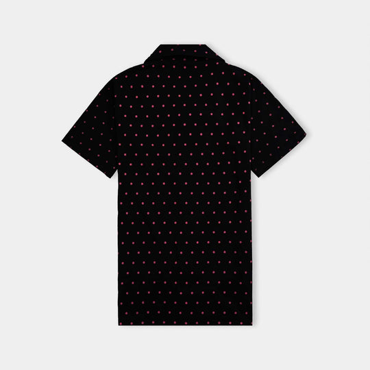 Girls Poly Cotton Jersey Night Suit All Dots-Jet Black
