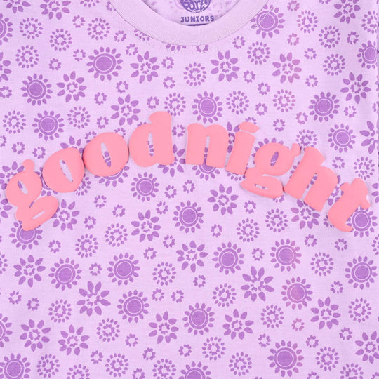 Girls Poly Cotton Jersey Night Suit Good Night