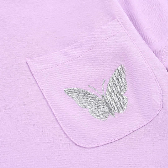 Girls Poly Cotton Jersey Night Suit Butterfly