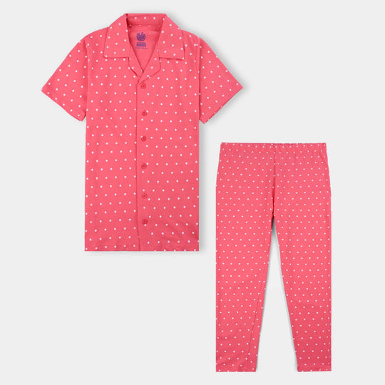 Girls Poly Cotton Jersey Night Suit