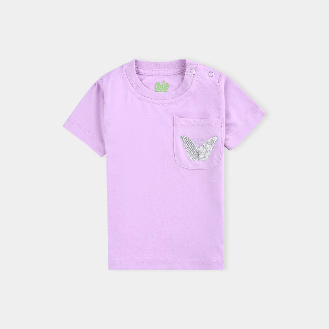 Infant Girls Poly Cotton Jersey Night Suit Butterfly