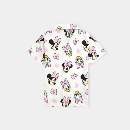 Infant Girls Poly Cotton Jersey Night Suit-Vanilla Ice