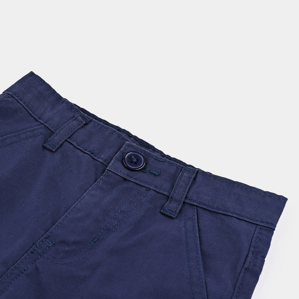 Boys Basic Cotton Short-NAVY