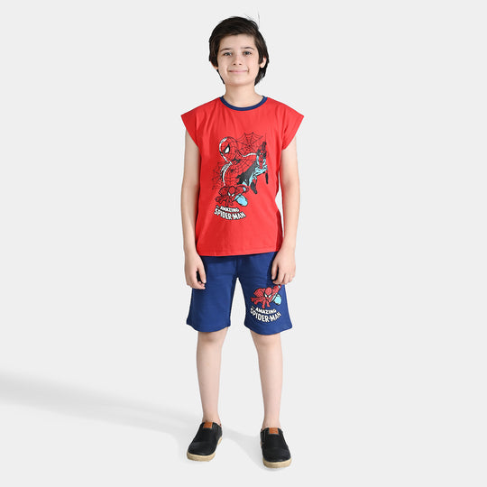 Boys Jersey/Terry 2 Piece Suit Spiderman-Red/Blue