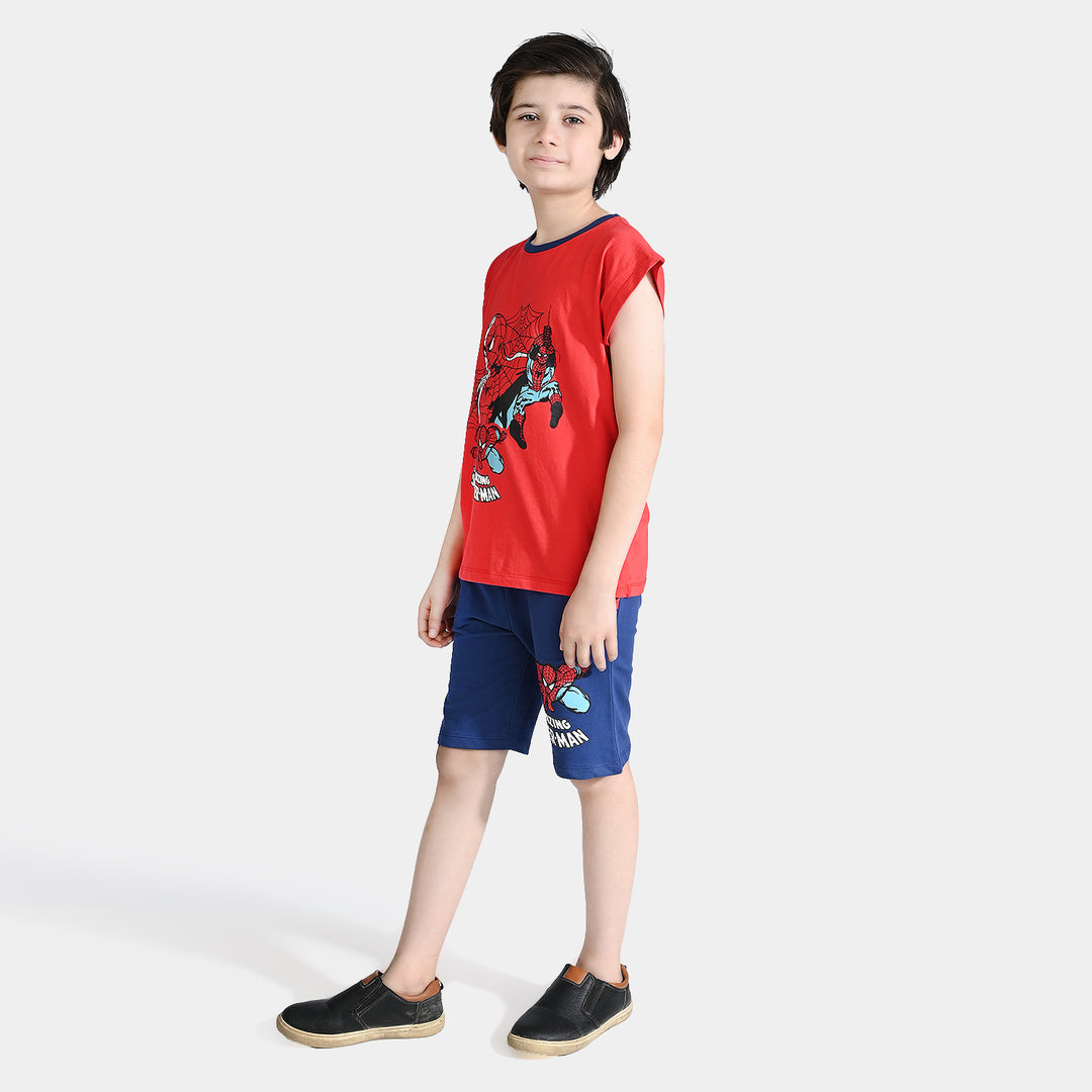 Boys Jersey/Terry 2 Piece Suit Spiderman-Red/Blue